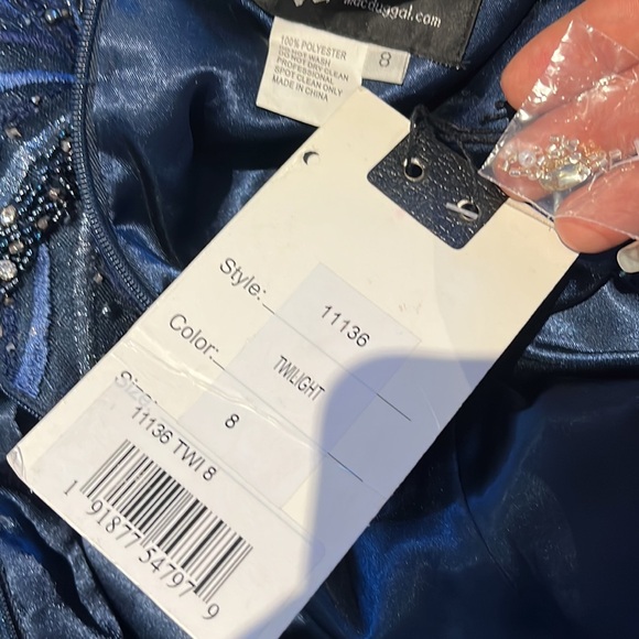 Mac Duggal EMBELLISHED TEA-LENGTH ILLUSION COCKTAIL DRESS NWT 11136 - Picture 13 of 13